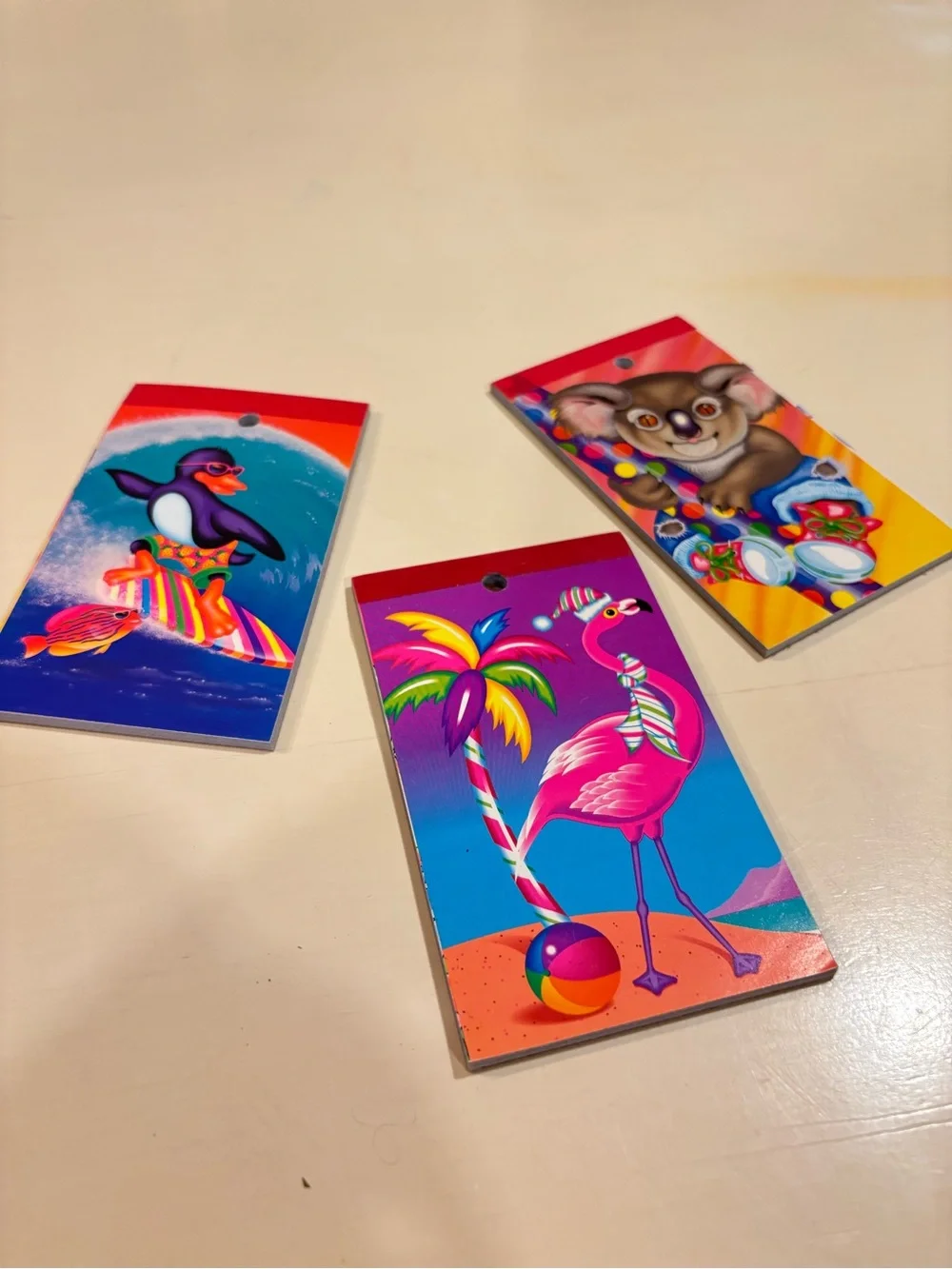 RARE 1987 Lisa Frank Designer Collection Mini Notepads Koala Flamingo Penguin